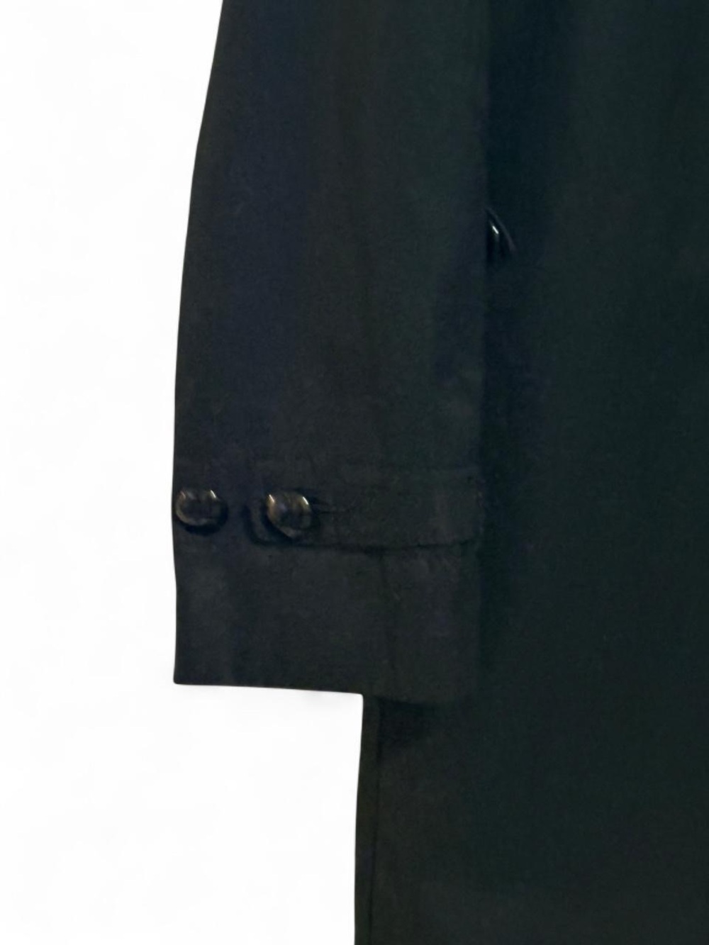 DKNY Black Trench/Rain Coat With Pockets Sz L - Picture 4 of 6